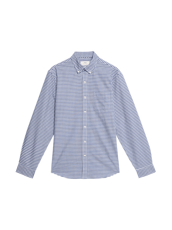 Marks & Spencer Marks & Spencer The Ultimate 100% pamut kockás oxford ing tengerészkék