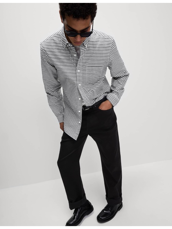 Marks & Spencer Marks & Spencer The Ultimate 100% pamut kockás oxford ing fekete