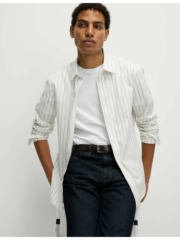 Marks & Spencer Csíkos ing tiszta pamutból Marks & Spencer fehér