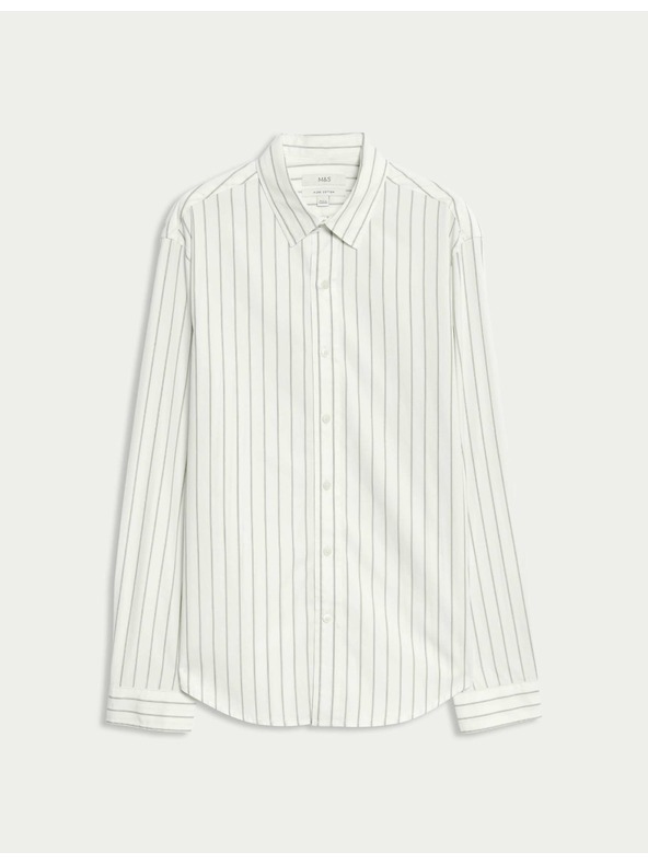 Marks & Spencer Csíkos ing tiszta pamutból Marks & Spencer fehér