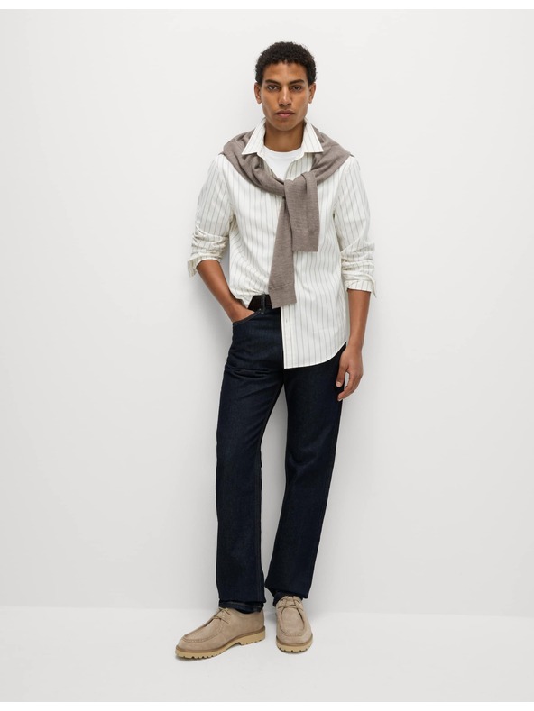 Marks & Spencer Csíkos ing tiszta pamutból Marks & Spencer fehér