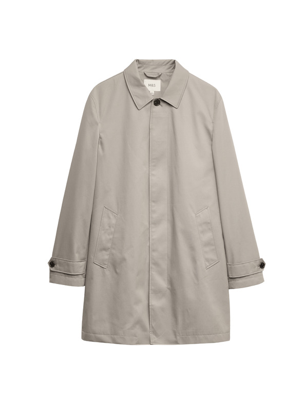 Marks & Spencer Marks & Spencer hosszított esőkabát pamut keverékből szürke