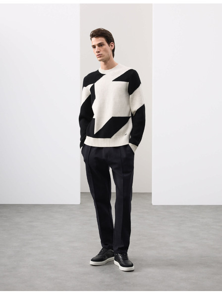 Marks & Spencer Egyenes Pintuck melegítőnadrág magas pamuttartalommal Marks & Spencer fekete