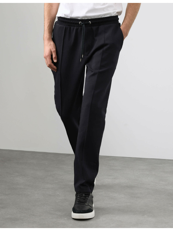 Marks & Spencer Egyenes Pintuck melegítőnadrág magas pamuttartalommal Marks & Spencer fekete