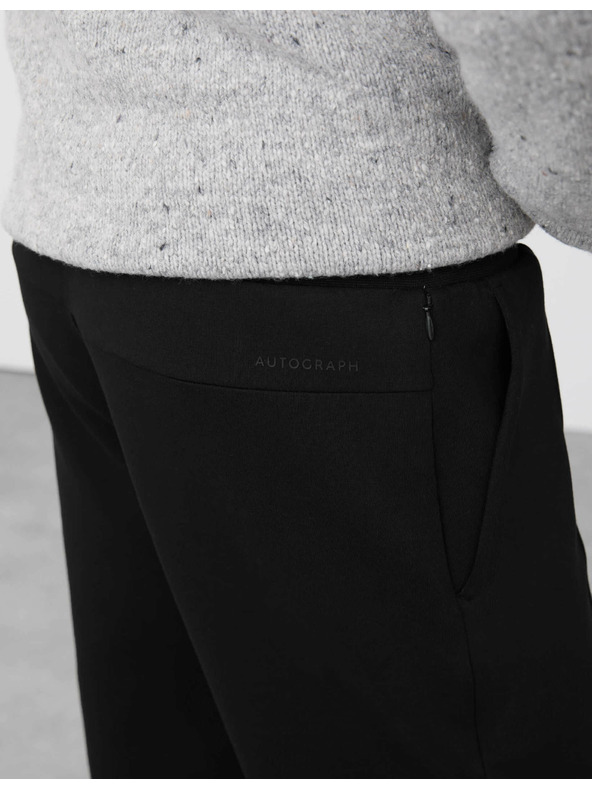 Marks & Spencer Egyenes Pintuck melegítőnadrág magas pamuttartalommal Marks & Spencer fekete