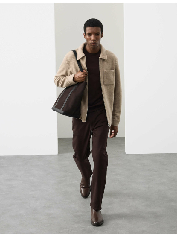 Marks & Spencer Flíz dzseki cipzárral gyapjúkeverékből Marks & Spencer bézs