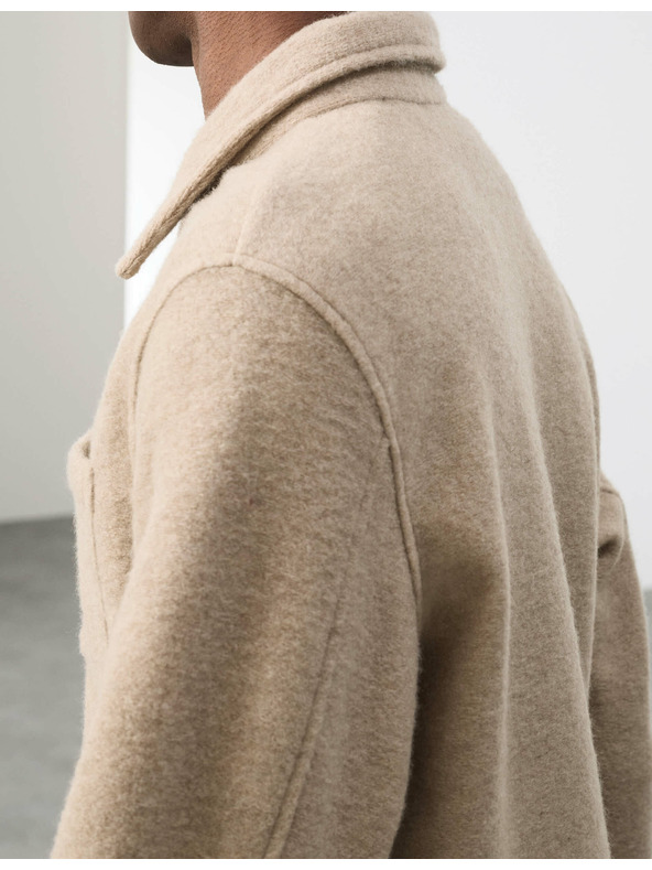 Marks & Spencer Flíz dzseki cipzárral gyapjúkeverékből Marks & Spencer bézs