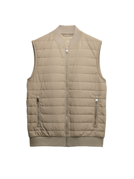 Marks & Spencer Steppelt mellény cipzárral, Stormwear™ technológiával és magas pamuttartalommal Marks & Spencer bézs