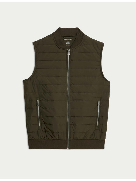 Marks & Spencer Steppelt mellény cipzárral, Stormwear™ technológiával és magas pamuttartalommal Marks & Spencer zöld