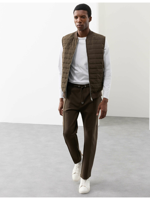 Marks & Spencer Steppelt mellény cipzárral, Stormwear™ technológiával és magas pamuttartalommal Marks & Spencer zöld