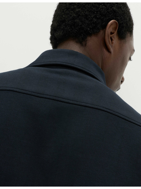 Marks & Spencer Halszálkás mintás ing magas pamuttartalommal, Marks & Spencer tengerészkék