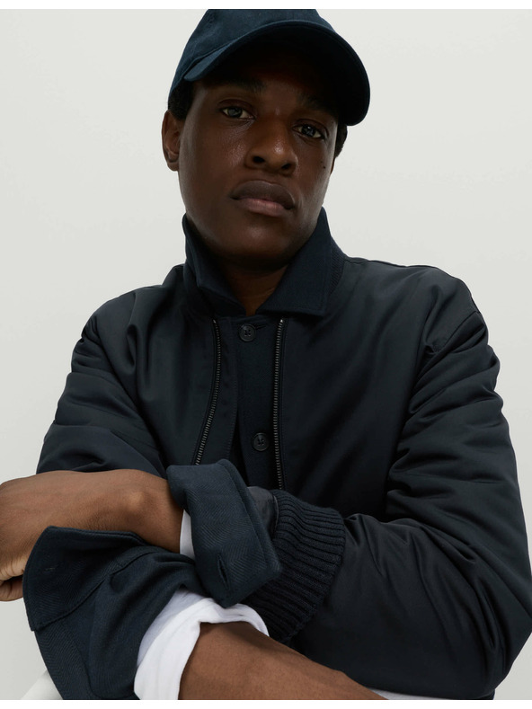 Marks & Spencer Halszálkás mintás ing magas pamuttartalommal, Marks & Spencer tengerészkék