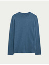 Marks & Spencer Puha tapintású, hosszú ujjú tiszta pamut póló, Marks & Spencer kék
