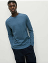 Marks & Spencer Puha tapintású, hosszú ujjú tiszta pamut póló, Marks & Spencer kék