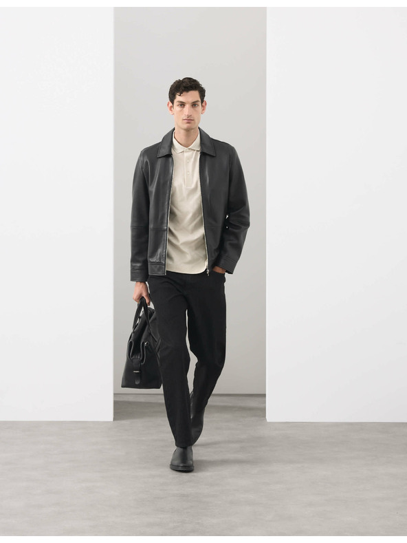 Marks & Spencer Geometriai mintás póló, 100% pamutból, Marks & Spencer törtfehér