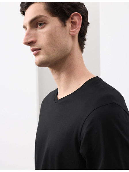 Marks & Spencer V-nyakú póló 100% Supima® pamutból Marks & Spencer fekete