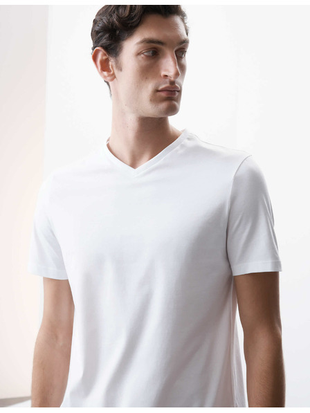 Marks & Spencer V-nyakú póló 100% Supima® pamutból Marks & Spencer fehér
