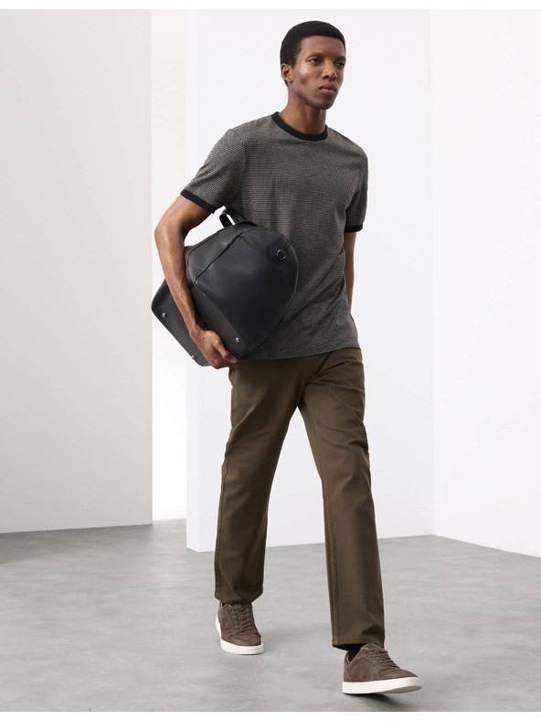 Marks & Spencer Jacquard póló 100% pamutból Marks & Spencer fekete