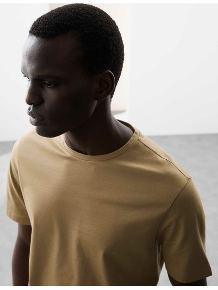 Marks & Spencer Prémium pamut póló, szűk szabás Marks & Spencer barna