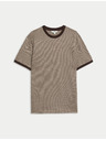Marks & Spencer Jacquard póló 100% pamutból Marks & Spencer barna