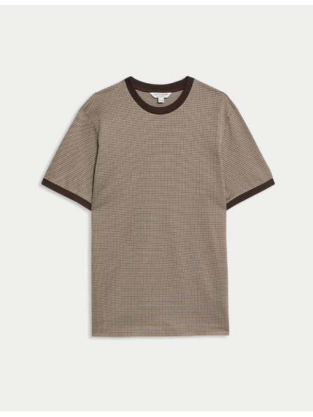 Marks & Spencer Jacquard póló 100% pamutból Marks & Spencer barna