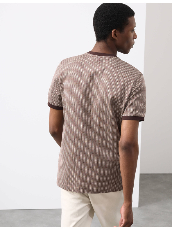 Marks & Spencer Jacquard póló 100% pamutból Marks & Spencer barna