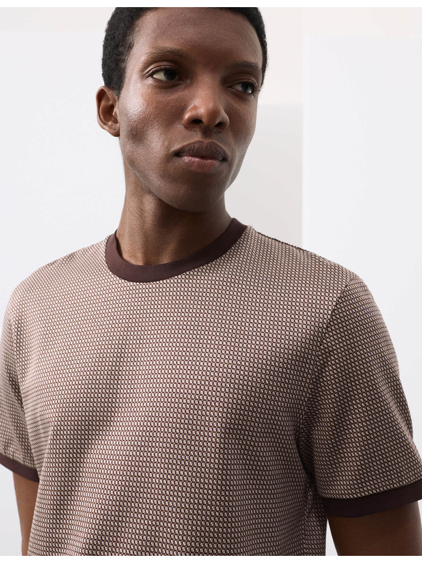Marks & Spencer Jacquard póló 100% pamutból Marks & Spencer barna