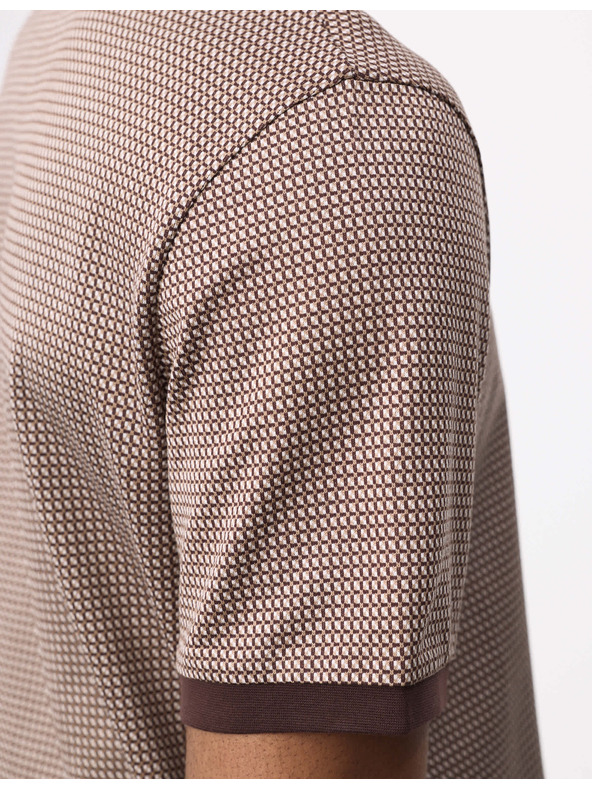 Marks & Spencer Jacquard póló 100% pamutból Marks & Spencer barna