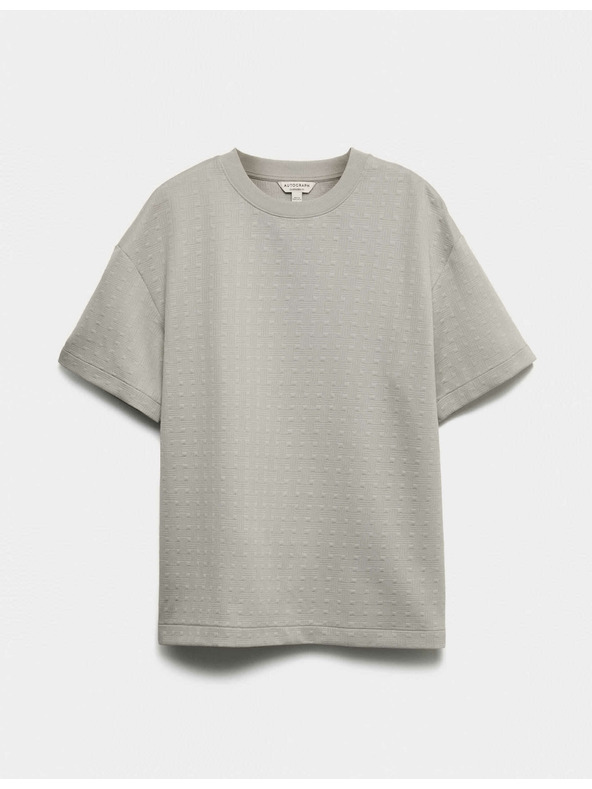 Marks & Spencer Jacquard Scuba póló magas pamuttartalommal Marks & Spencer szürke