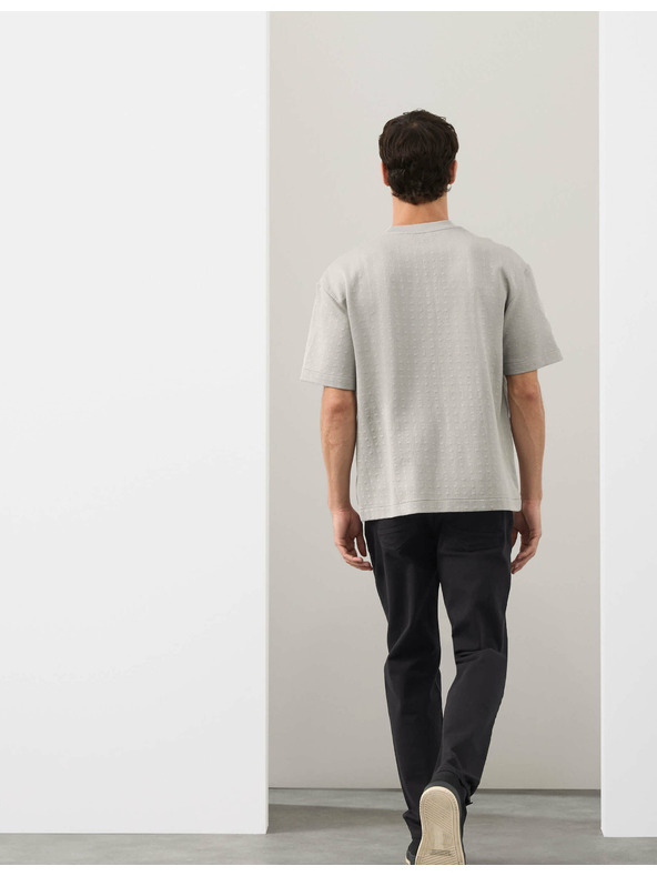 Marks & Spencer Jacquard Scuba póló magas pamuttartalommal Marks & Spencer szürke