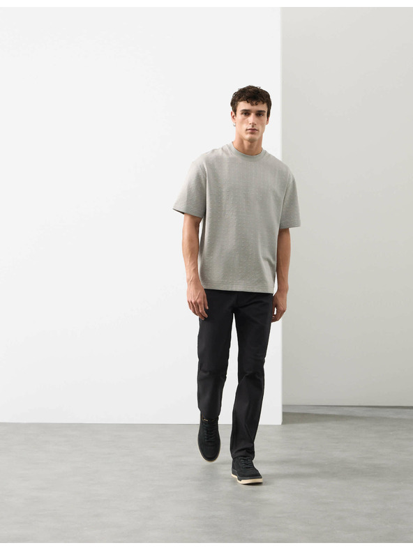 Marks & Spencer Jacquard Scuba póló magas pamuttartalommal Marks & Spencer szürke