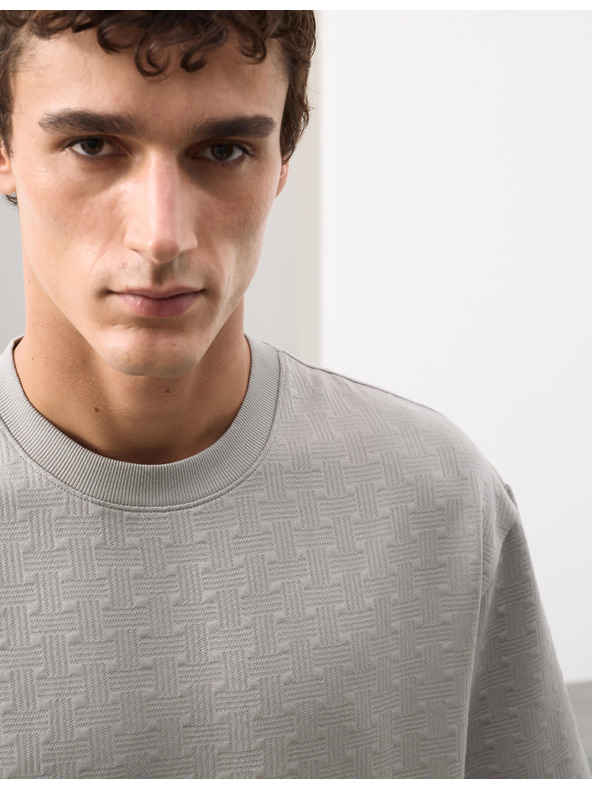 Marks & Spencer Jacquard Scuba póló magas pamuttartalommal Marks & Spencer szürke