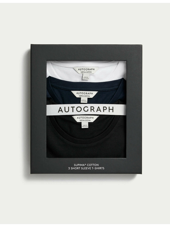 Marks & Spencer 100% Supima® pamut póló, 3 db Marks & Spencer tengerészkék