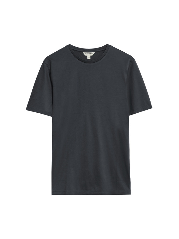 Marks & Spencer Prémium pamut póló, szűk szabás Marks & Spencer szürke