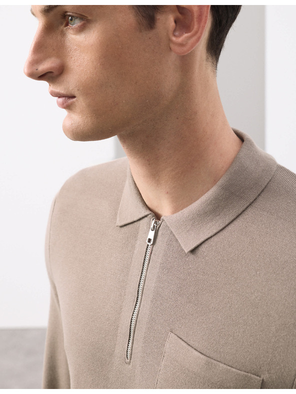 Marks & Spencer Marks & Spencer barna Milano Knit szabadidős cipzáras pulóver