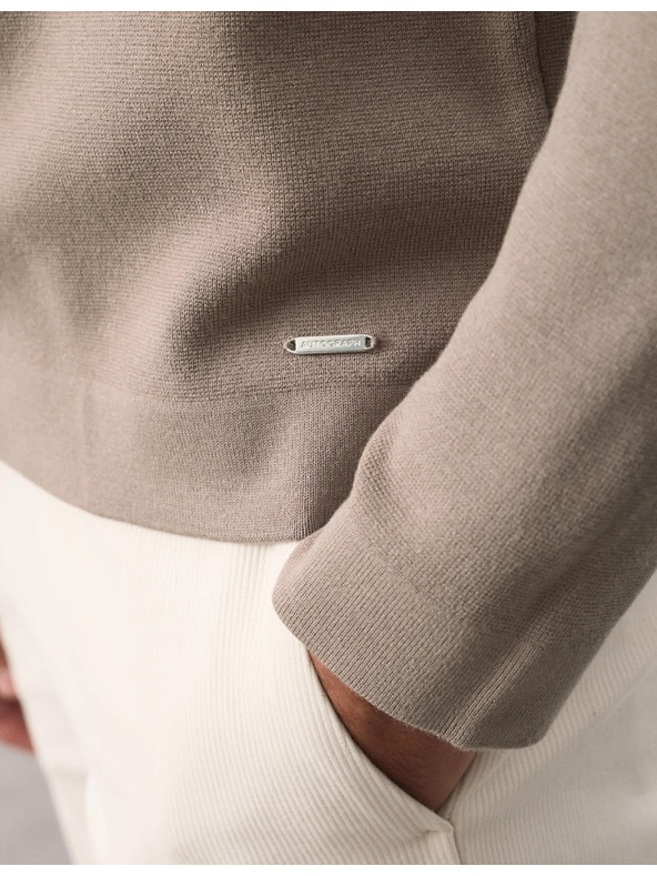 Marks & Spencer Marks & Spencer barna Milano Knit szabadidős cipzáras pulóver