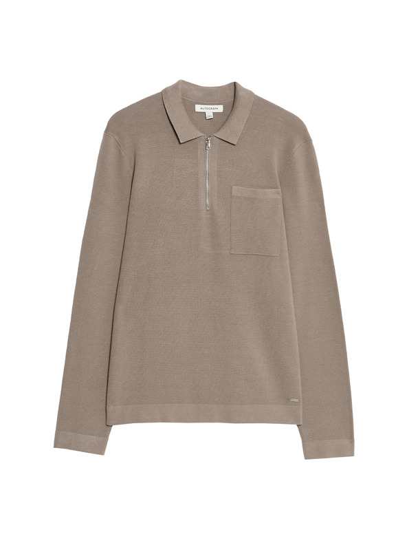 Marks & Spencer Marks & Spencer barna Milano Knit szabadidős cipzáras pulóver