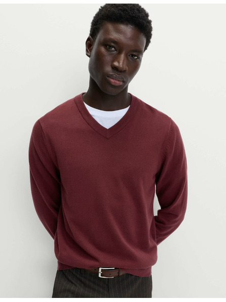 Marks & Spencer Tiszta pamut V-nyakú pulóver, Marks & Spencer piros