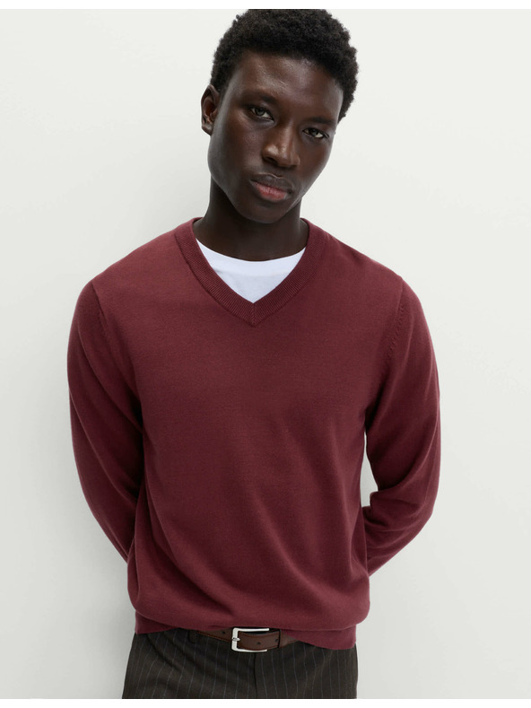 Marks & Spencer Tiszta pamut V-nyakú pulóver, Marks & Spencer piros