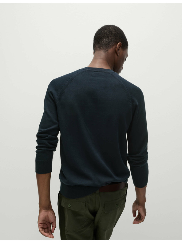 Marks & Spencer Nyakig érő nyakú pulóver tiszta pamutból, Marks & Spencer sötétkék