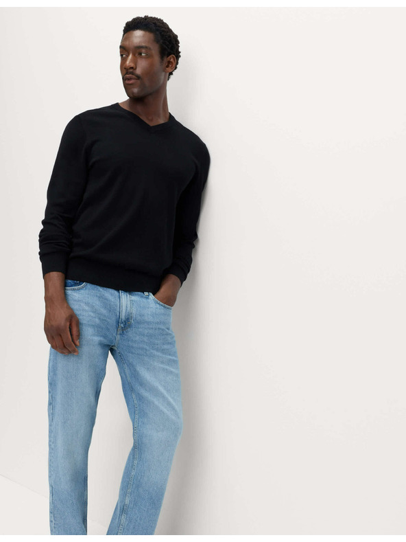 Marks & Spencer Tiszta pamut v-nyakú pulóver Marks & Spencer fekete