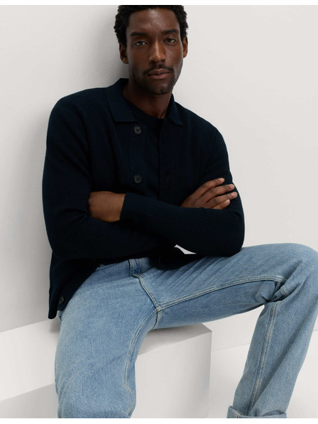 Marks & Spencer Kötött dzseki pamut keverékből, Marks & Spencer sötétkék