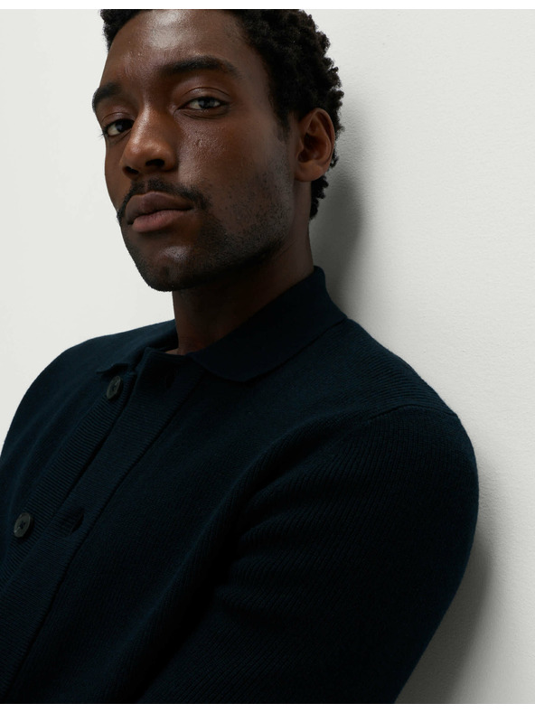Marks & Spencer Kötött dzseki pamut keverékből, Marks & Spencer sötétkék