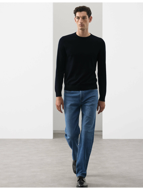 Marks & Spencer Pulóver tiszta rendkívül finom merino gyapjúból, Marks & Spencer sötétkék