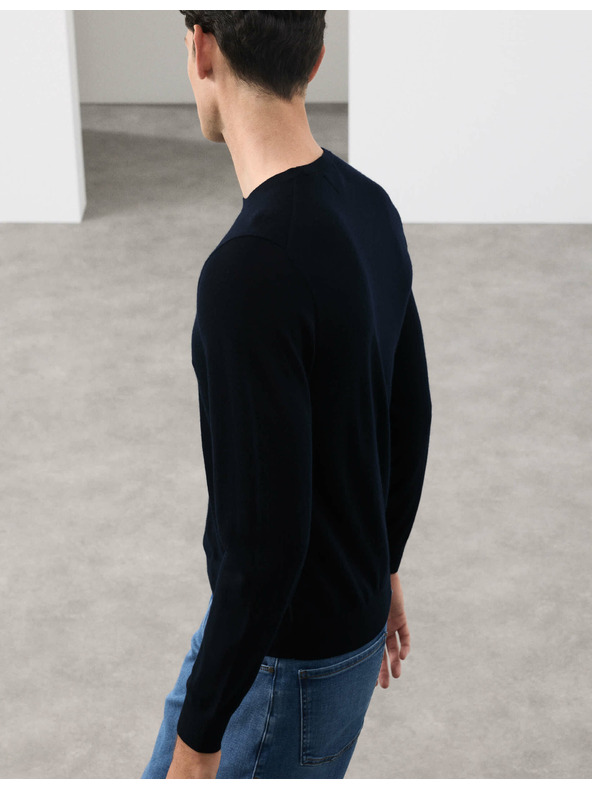 Marks & Spencer Pulóver tiszta rendkívül finom merino gyapjúból, Marks & Spencer sötétkék