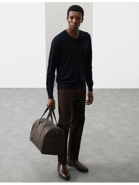 Marks & Spencer V-nyakú pulóver tiszta rendkívül finom merino gyapjúból, Marks & Spencer sötétkék