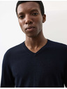 Marks & Spencer V-nyakú pulóver tiszta rendkívül finom merino gyapjúból, Marks & Spencer sötétkék