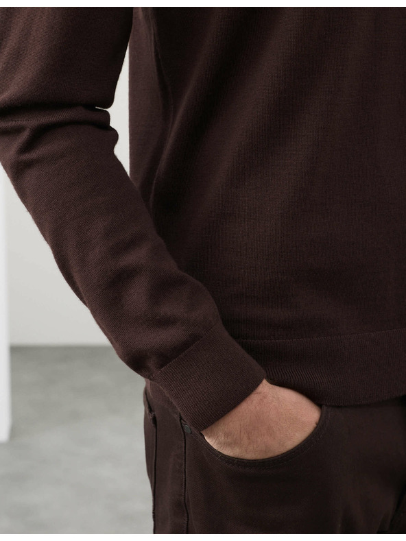 Marks & Spencer Pulóver tiszta rendkívül finom merino gyapjúból, Marks & Spencer barna