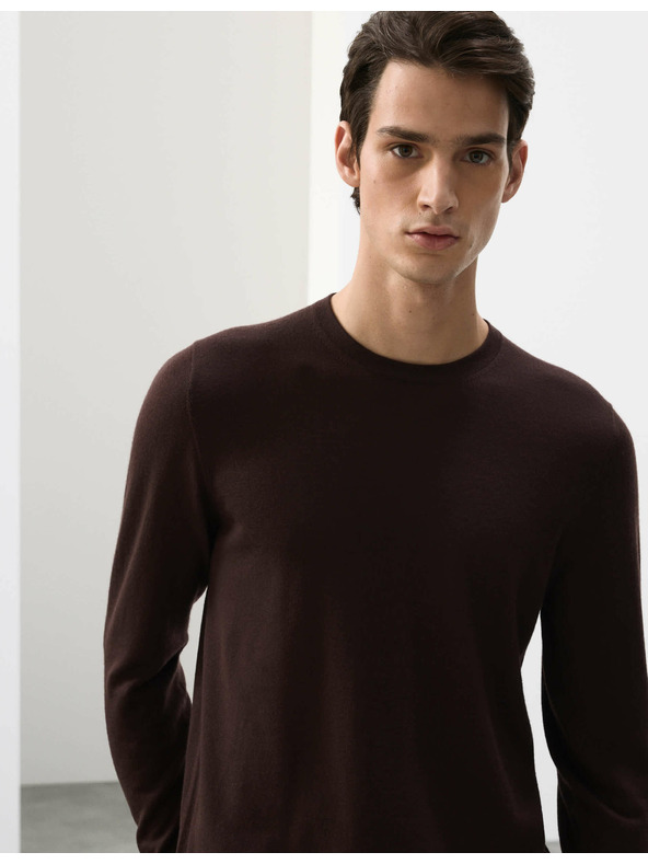 Marks & Spencer Pulóver tiszta rendkívül finom merino gyapjúból, Marks & Spencer barna