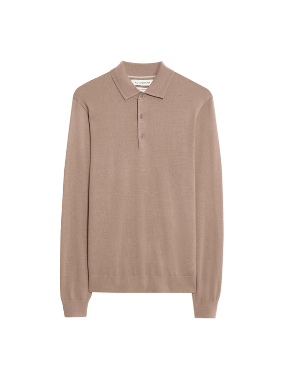 Marks & Spencer Polo ingek tiszta extra finom merino gyapjúból, Marks & Spencer barna